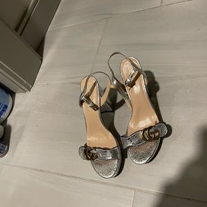 Gucci Marmont Metallic Platform Sandals